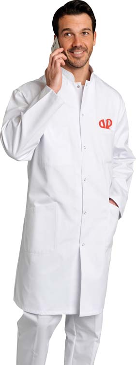 Blouse m dicale blanche genoux manches longues Homme BL310